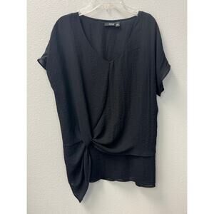 a.n.a. A New‎ Approach Women's Blouse Black Knot Top Size Medium